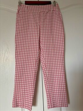 Jules & Leopold Pink and White Gingham Cropped Pants